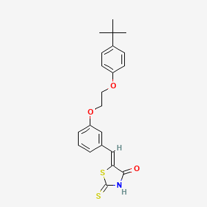 molecular formula C22H23NO3S2 B11674167 (5Z)-5-{3-[2-(4-tert-butylphenoxy)ethoxy]benzylidene}-2-thioxo-1,3-thiazolidin-4-one 