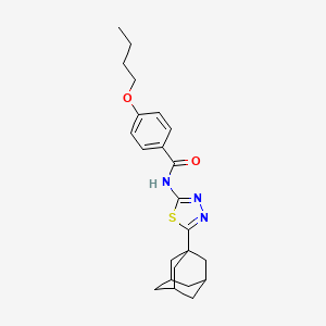 molecular formula C23H29N3O2S B11674265 N-[5-(Adamantan-1-YL)-1,3,4-thiadiazol-2-YL]-4-butoxybenzamide 