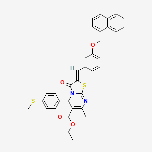 molecular formula C35H30N2O4S2 B11674300 ethyl (2Z)-7-methyl-5-[4-(methylsulfanyl)phenyl]-2-[3-(naphthalen-1-ylmethoxy)benzylidene]-3-oxo-2,3-dihydro-5H-[1,3]thiazolo[3,2-a]pyrimidine-6-carboxylate 