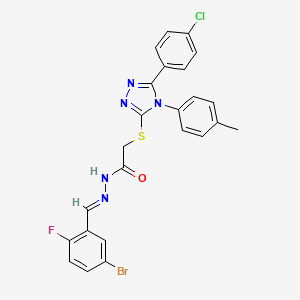 molecular formula C24H18BrClFN5OS B11674895 N'-[(E)-(5-bromo-2-fluorophenyl)methylidene]-2-{[5-(4-chlorophenyl)-4-(4-methylphenyl)-4H-1,2,4-triazol-3-yl]sulfanyl}acetohydrazide CAS No. 303105-41-1