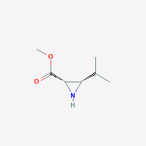molecular formula C7H13NO2 B116753 Methyl (2S,3S)-3-propan-2-ylaziridine-2-carboxylate CAS No. 158009-42-8