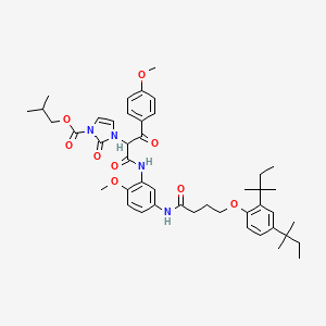 molecular formula C45H58N4O9 B1167563 Isobutyl 1-(1-(((5-((4-(2,4-bis(tert-pentyl)phenoxy)-1-oxobutyl)amino)-2-methoxyphenyl)amino)carbonyl)-2-(4-methoxyphenyl)-2-oxoethyl)-2,3-dihydro-2-oxo-1H-imidazolecarboxylate CAS No. 100208-34-2