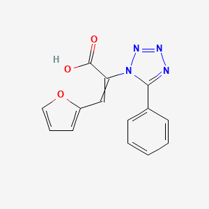 molecular formula C14H10N4O3 B1167593 3-(Furan-2-yl)-2-(5-phenyltetrazol-1-yl)prop-2-enoic acid CAS No. 19747-13-8