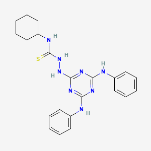 molecular formula C22H26N8S B11676693 2-[4,6-bis(phenylamino)-1,3,5-triazin-2-yl]-N-cyclohexylhydrazinecarbothioamide 