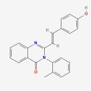 molecular formula C23H18N2O2 B11677219 2-[(E)-2-(4-hydroxyphenyl)ethenyl]-3-(2-methylphenyl)quinazolin-4(3H)-one 