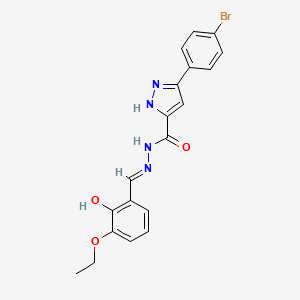 molecular formula C19H17BrN4O3 B11677598 3-(4-bromophenyl)-N'-[(E)-(3-ethoxy-2-hydroxyphenyl)methylidene]-1H-pyrazole-5-carbohydrazide 