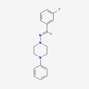molecular formula C17H18FN3 B11678537 N-[(E)-(3-fluorophenyl)methylidene]-4-phenyl-1-piperazinamine 