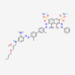 2,7-Naphthalenedisulfonic acid, 4-amino-3-((4'-((2-amino-4-((3-butoxy-2-hydroxypropyl)amino)phenyl)azo)-3,3'-dimethyl(1,1'-biphenyl)-4-yl)azo)-5-hydroxy-6-(phenylazo)-, disodium salt
