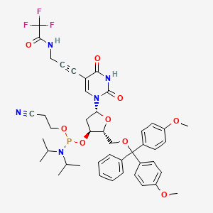 molecular formula C44H49F3N5O9P B1167949 N-[3-[1-[(2R,4S,5R)-5-[[bis(4-methoxyphenyl)-phenylmethoxy]methyl]-4-[2-cyanoethoxy-[di(propan-2-yl)amino]phosphanyl]oxyoxolan-2-yl]-2,4-dioxopyrimidin-5-yl]prop-2-ynyl]-2,2,2-trifluoroacetamide CAS No. 120016-98-0