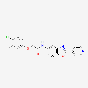 molecular formula C22H18ClN3O3 B11680064 2-(4-chloro-3,5-dimethylphenoxy)-N-[2-(pyridin-4-yl)-1,3-benzoxazol-5-yl]acetamide 