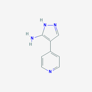 molecular formula C8H8N4 B116804 4-Pyridin-4-yl-2H-pyrazol-3-ylamine CAS No. 216661-87-9