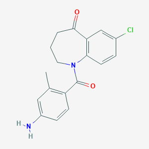 molecular formula C18H17ClN2O2 B116808 1-(4-Amino-2-methylbenzoyl)-7-chloro-1,2,3,4-tetrahydro-5H-1-benzazepin-5-one CAS No. 137977-97-0