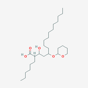 molecular formula C27H52O5 B116813 2-Hexyl-3-hydroxy-5-(oxan-2-yloxy)hexadecanoic acid CAS No. 104801-93-6