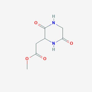 molecular formula C7H10N2O4 B116815 Methyl 2-(3,6-dioxopiperazin-2-yl)acetate CAS No. 150502-30-0