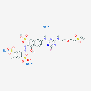 molecular formula C6H7NO5 B1168179 trisodium;2-[[6-[[4-[2-(2-ethenylsulfonylethoxy)ethylamino]-6-fluoro-1,3,5-triazin-2-yl]amino]-1-hydroxy-3-sulfonaphthalen-2-yl]diazenyl]-5-methylbenzene-1,4-disulfonate CAS No. 114565-67-2