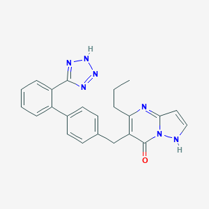molecular formula C23H25N7O3 B116818 5-propyl-6-[[4-[2-(2H-tetrazol-5-yl)phenyl]phenyl]methyl]-1H-pyrazolo[1,5-a]pyrimidin-7-one CAS No. 151327-02-5
