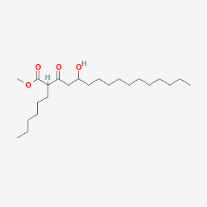 molecular formula C23H44O4 B116819 Methyl 2-hexyl-5-hydroxy-3-oxohexadecanoate CAS No. 104801-82-3