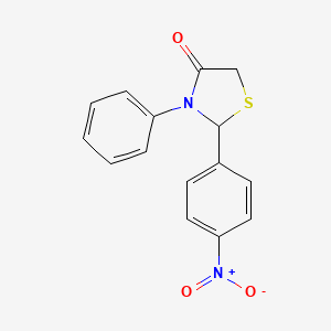 molecular formula C15H12N2O3S B11682745 2-(4-Nitrophenyl)-3-phenyl-1,3-thiazolidin-4-one 