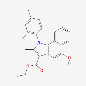 molecular formula C24H23NO3 B11683003 ethyl 1-(2,4-dimethylphenyl)-5-hydroxy-2-methyl-1H-benzo[g]indole-3-carboxylate 