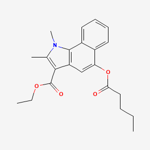 molecular formula C22H25NO4 B11683428 ethyl 1,2-dimethyl-5-(pentanoyloxy)-1H-benzo[g]indole-3-carboxylate 