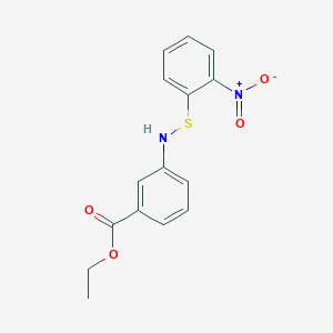 molecular formula C15H14N2O4S B11683733 Ethyl 3-{[(2-nitrophenyl)sulfanyl]amino}benzoate 