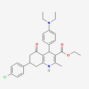 molecular formula C29H33ClN2O3 B11683762 Ethyl 7-(4-chlorophenyl)-4-[4-(diethylamino)phenyl]-2-methyl-5-oxo-1,4,5,6,7,8-hexahydroquinoline-3-carboxylate 