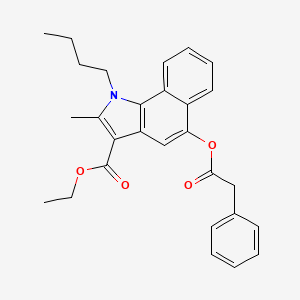 molecular formula C28H29NO4 B11683937 ethyl 1-butyl-2-methyl-5-[(phenylacetyl)oxy]-1H-benzo[g]indole-3-carboxylate 