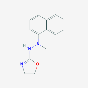 molecular formula C14H15N3O B011684 Hydrazine, 1-methyl-1-(1-naphthyl)-2-(2-oxazolinyl)- CAS No. 102570-92-3