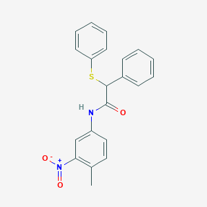 molecular formula C21H18N2O3S B11684004 N-(4-methyl-3-nitrophenyl)-2-phenyl-2-(phenylsulfanyl)acetamide 