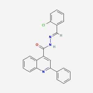 molecular formula C23H16ClN3O B11684250 N'-[(E)-(2-chlorophenyl)methylidene]-2-phenyl-4-quinolinecarbohydrazide 