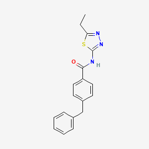 molecular formula C18H17N3OS B11684255 4-benzyl-N-(5-ethyl-1,3,4-thiadiazol-2-yl)benzamide 
