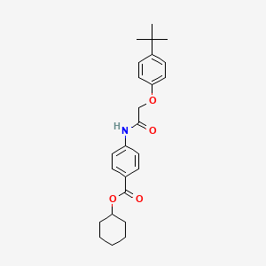 molecular formula C25H31NO4 B11684366 Cyclohexyl 4-[2-(4-tert-butylphenoxy)acetamido]benzoate 