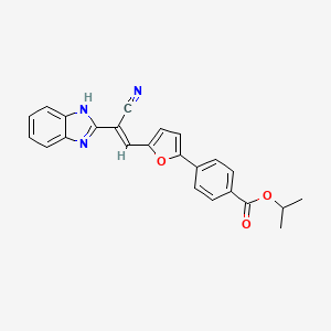 molecular formula C24H19N3O3 B11684404 propan-2-yl 4-{5-[(E)-2-(1H-benzimidazol-2-yl)-2-cyanoethenyl]furan-2-yl}benzoate 
