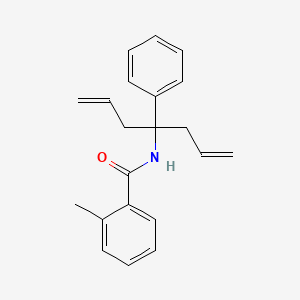 molecular formula C21H23NO B11684434 2-methyl-N-(4-phenylhepta-1,6-dien-4-yl)benzamide 