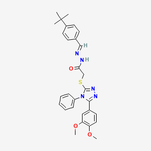 molecular formula C29H31N5O3S B11684678 N'-[(E)-(4-tert-butylphenyl)methylidene]-2-{[5-(3,4-dimethoxyphenyl)-4-phenyl-4H-1,2,4-triazol-3-yl]sulfanyl}acetohydrazide 