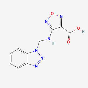 molecular formula C10H8N6O3 B11684761 4-[(1H-benzotriazol-1-ylmethyl)amino]-1,2,5-oxadiazole-3-carboxylic acid 