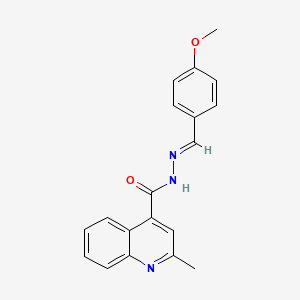 molecular formula C19H17N3O2 B11684940 N'-[(E)-(4-methoxyphenyl)methylidene]-2-methylquinoline-4-carbohydrazide 