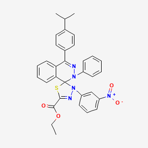 molecular formula C33H29N5O4S B11684963 ethyl 3'-(3-nitrophenyl)-2-phenyl-4-[4-(propan-2-yl)phenyl]-2H,3'H-spiro[phthalazine-1,2'-[1,3,4]thiadiazole]-5'-carboxylate 
