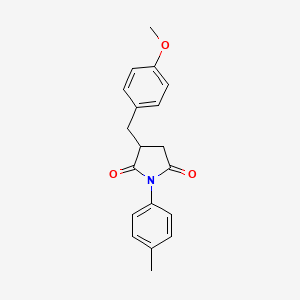 molecular formula C19H19NO3 B11685067 3-(4-Methoxybenzyl)-1-(4-methylphenyl)pyrrolidine-2,5-dione 
