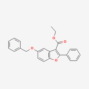 molecular formula C24H20O4 B11685135 Ethyl 5-(benzyloxy)-2-phenyl-1-benzofuran-3-carboxylate 