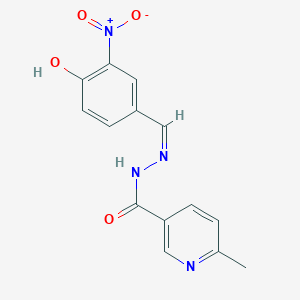molecular formula C14H12N4O4 B11685322 N'-[(Z)-(4-hydroxy-3-nitrophenyl)methylidene]-6-methylpyridine-3-carbohydrazide 