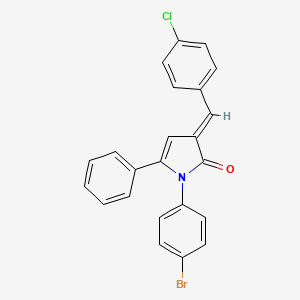molecular formula C23H15BrClNO B11685404 (3E)-1-(4-bromophenyl)-3-(4-chlorobenzylidene)-5-phenyl-1,3-dihydro-2H-pyrrol-2-one 