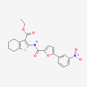 molecular formula C22H20N2O6S B11685868 Ethyl 2-[5-(3-nitrophenyl)furan-2-amido]-4,5,6,7-tetrahydro-1-benzothiophene-3-carboxylate 