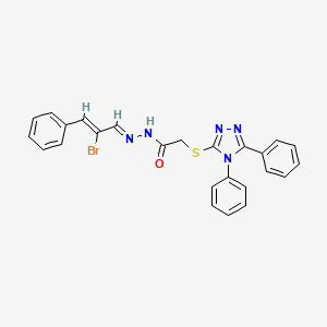 molecular formula C25H20BrN5OS B11686022 N'-[(1E,2Z)-2-bromo-3-phenylprop-2-en-1-ylidene]-2-[(4,5-diphenyl-4H-1,2,4-triazol-3-yl)sulfanyl]acetohydrazide 