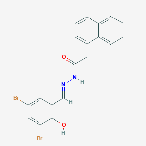 molecular formula C19H14Br2N2O2 B11686169 N'-[(E)-(3,5-dibromo-2-hydroxyphenyl)methylidene]-2-(naphthalen-1-yl)acetohydrazide 