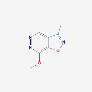 molecular formula C7H7N3O2 B011688 7-Methoxy-3-methylisoxazolo[4,5-d]pyridazine CAS No. 106584-77-4