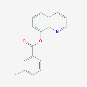 molecular formula C16H10FNO2 B11688304 Quinolin-8-yl 3-fluorobenzoate 