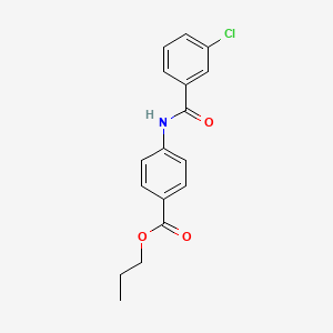 molecular formula C17H16ClNO3 B11690137 Propyl 4-[(3-chlorobenzoyl)amino]benzoate CAS No. 4147-16-4