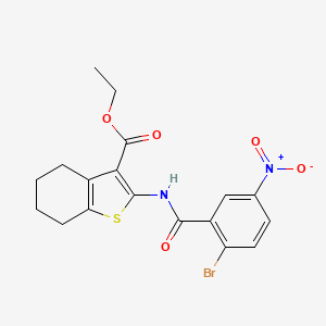 molecular formula C18H17BrN2O5S B11690248 Ethyl 2-(2-bromo-5-nitrobenzamido)-4,5,6,7-tetrahydro-1-benzothiophene-3-carboxylate 
