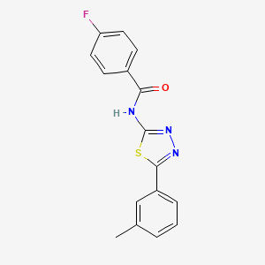 molecular formula C16H12FN3OS B11690306 4-fluoro-N-[5-(3-methylphenyl)-1,3,4-thiadiazol-2-yl]benzamide 